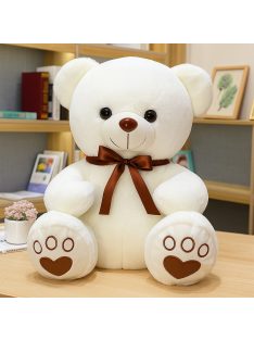   Комплект одеяло (160x105) и плюшена играчка Мече с панделка, 40см, Бяло