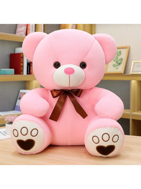 Комплект одеяло (160x105) и плюшена играчка Мече с панделка, 40см, Розово