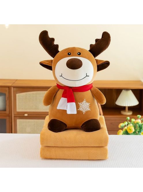 Комплект одеяло (160x105) и плюшена играчка Еленче, 55см, Кафяво