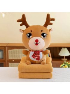   Комплект одеяло (160x105) и плюшена играчка Сърничка седяща, 55см, Кафяво