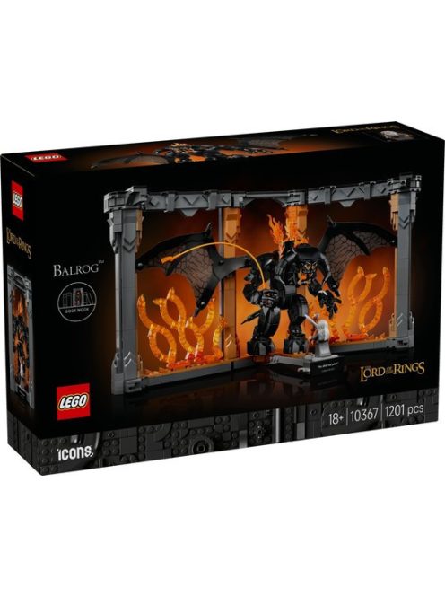 LEGO® Icons Властелинът на пръстените: Балрог, миниатюра на библиотека, he Lord of the Rings: Balrog Book Nook, 10367