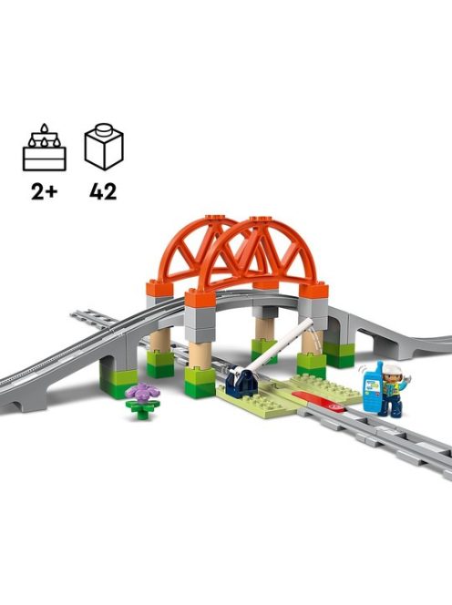 LEGO DUPLO Комплект с мост и релси за влак, Railway Bridge and Tracks Accessory Set, 10426