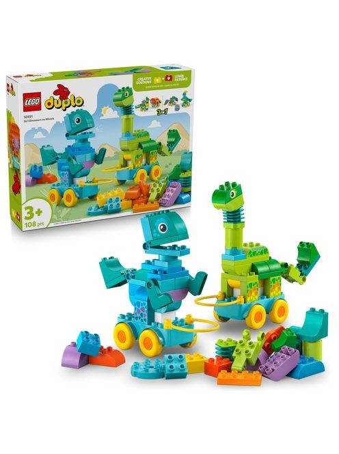 LEGO DUPLO Динозаври на колела „3 в 1“, 3-in-1 Rolling Dinosaurs, 10451