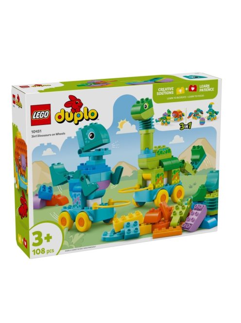 LEGO DUPLO Динозаври на колела „3 в 1“, 3-in-1 Rolling Dinosaurs, 10451