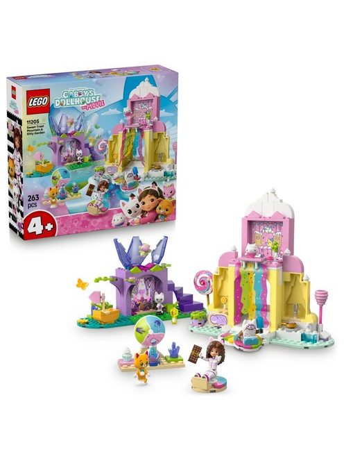 LEGO Gabby's Dollhouse Царство на сладкишите и котешка градина, Sweet Treat Mountain & Kitty Garden, 11205