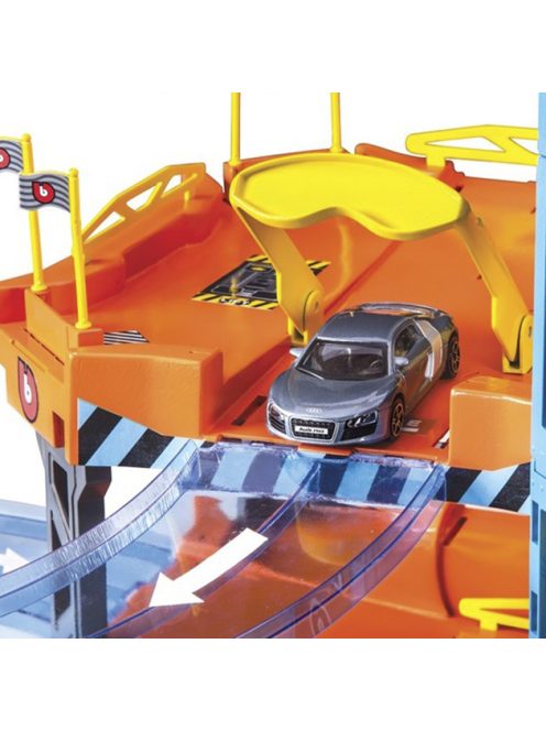 Гараж с автомивка, 3 нива и 1 количка 1:43, Bburago Street Fire, 3+ години