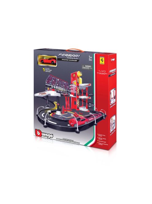 Състезателен гараж с 1 кола, Bburago Ferrari, 99 см x 58 см x 48,2 см.