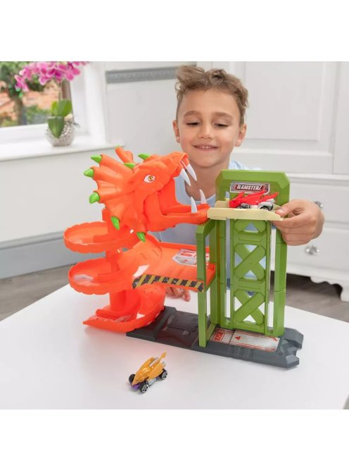 Гараж Дракон на 2 нива и 2 количка, 43 x 33,5 x 21,5 cм, Teamsterz Beast Machines Pit Garage, 3+ години