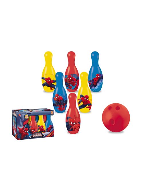 Детска игра БОУЛИНГ Спайдър-мен с 6 кегли (19 см) и 1 топка, Disney Spider-man, 31.5х15х19.5 см.