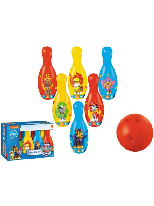 Детска игра БОУЛИНГ Пес Патрул с 6 кегли (19 см) и 1 топка, Disney Paw Patrol, 31.5х15х19.5 см.
