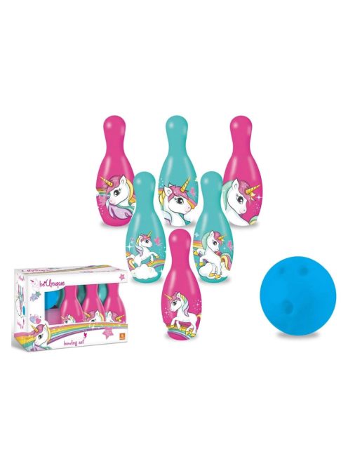 Детска игра БОУЛИНГ Еднорог с 6 кегли (19 см) и 1 топка, Disney Unicorn, 31.5х15х19.5 см.
