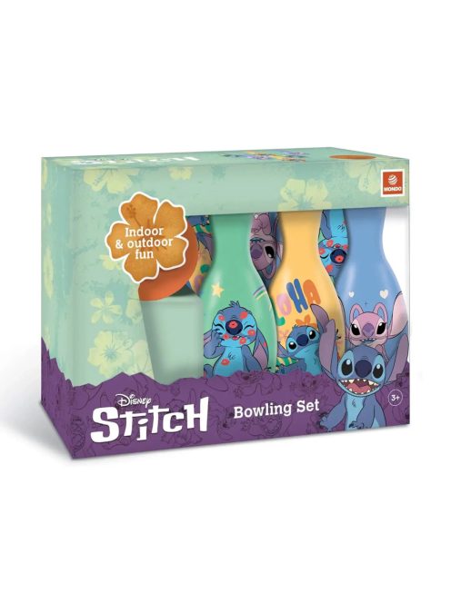 Детска игра БОУЛИНГ Лило и Ститч с 6 кегли (19 см) и 1 топка, Disney Lilo n Stitch, 31.5х15х19.5 см.