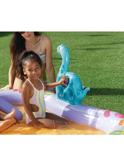Надуваем център за игра с пързалка Динозаври Dino Park, Intex, 201 х 157 х 69 см