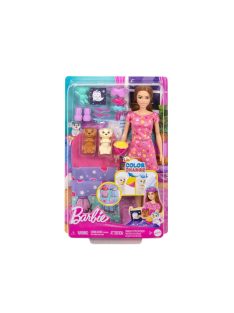   Кукла Barbie - Комплект пижамено парти за кученцето на Барби, Barbie Doll & Puppy Slumber Party Playset, HXN01 