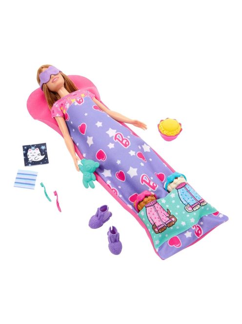Кукла Barbie - Комплект пижамено парти за кученцето на Барби, Barbie Doll & Puppy Slumber Party Playset, HXN01 