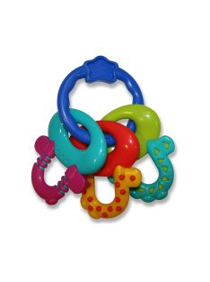   Бебешка гризалка Bright Starts, Силиконови ключета, За чесане на зъбки, 3+ месеца, Многоцветен