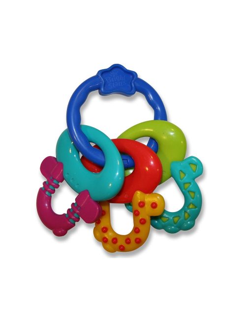 Бебешка гризалка Bright Starts, Силиконови ключета, За чесане на зъбки, 3+ месеца, Многоцветен