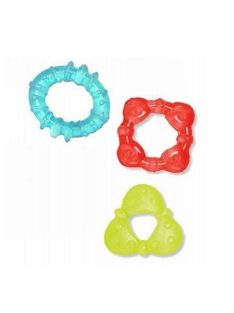   Бебешки гризалки Bright Starts, 3 силиконови различни форми, За чесане на зъбки, 3+ месеца, Многоцветни