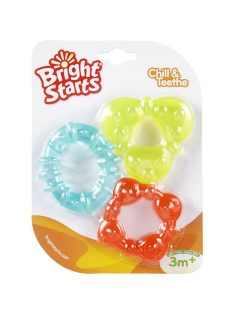   Бебешки гризалки Bright Starts, 3 силиконови различни форми, За чесане на зъбки, 3+ месеца, Многоцветни
