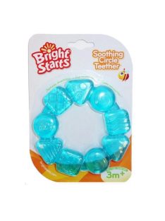   Бебешка гризалка силиконов ринг Bright Starts, За чесане на зъбки, 3+ месеца, Син