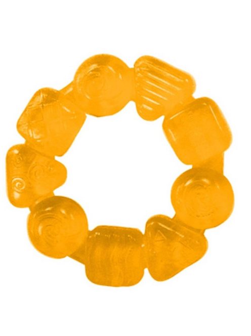 Бебешка гризалка силиконов ринг Bright Starts, За чесане на зъбки, 3+ месеца, Оранжев