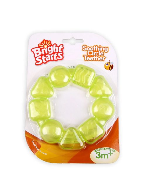 Бебешка гризалка силиконов ринг Bright Starts, За чесане на зъбки, 3+ месеца, Жълт