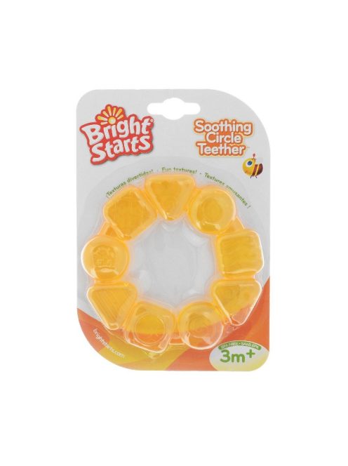 Бебешка гризалка силиконов ринг Bright Starts, За чесане на зъбки, 3+ месеца, Жълт