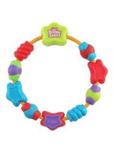   Бебешка гризалка Bright Starts, Силиконова гривна, За чесане на зъбки, 3+ месеца, Многоцветна