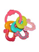 Бебешка гризалка Bright Starts, Силиконови ключета, За чесане на зъбки, 3+ месеца, Розов