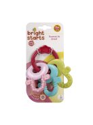 Бебешка гризалка Bright Starts, Силиконови ключета, За чесане на зъбки, 3+ месеца, Розов