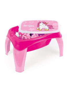   Маса с Конструктор Dolu UNICORN , 30 части, 42.5x30.5x17.5 см, 1+ години, Розова