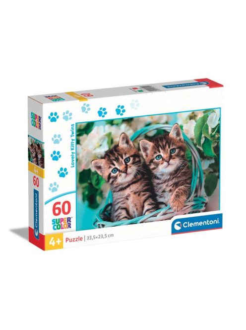 Пъзел (60ч.) Lovely Kitty Twins Clementoni, 33,50х23,50cm