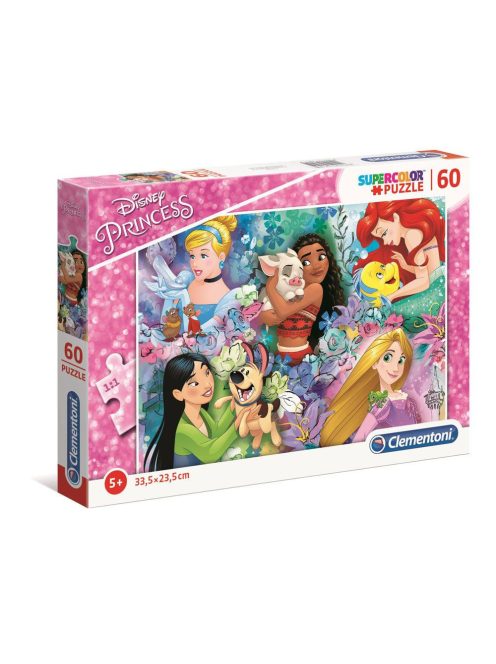 Пъзел (60ч.) Disney Princesses с любимо животинче Clementoni, 33,50х23,50cm