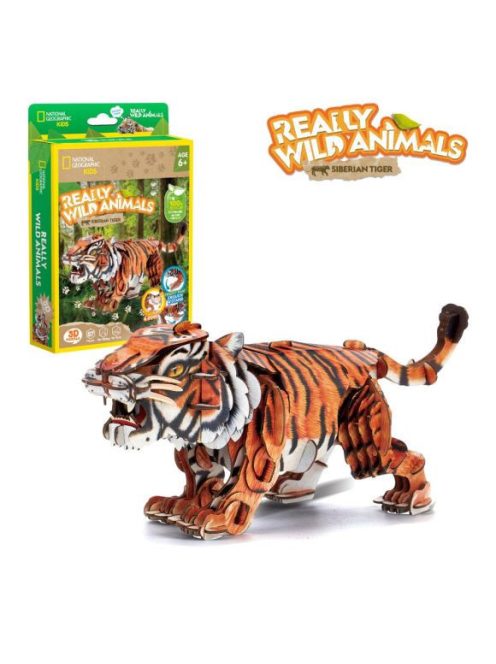 Пъзел (87ч.) 3D Wild Animals Сибирски тигър CubicFun, 3.1x12.5x19 cm