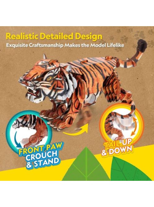 Пъзел (87ч.) 3D Wild Animals Сибирски тигър CubicFun, 3.1x12.5x19 cm