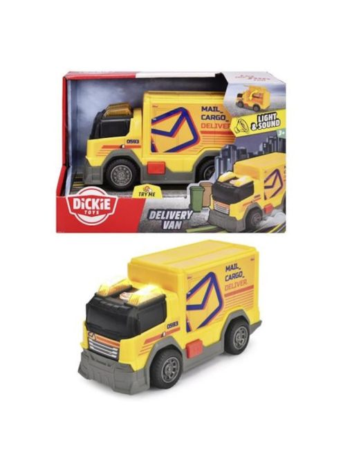 Dickie Детска играчка: Микробус за доставки, със звуци и светлини 15см., Van Car, 203302038