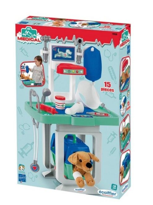 Детски ветеринарен център с аксесоари, 38.5 x 12.7 x 58 cm,  Ecoiffier