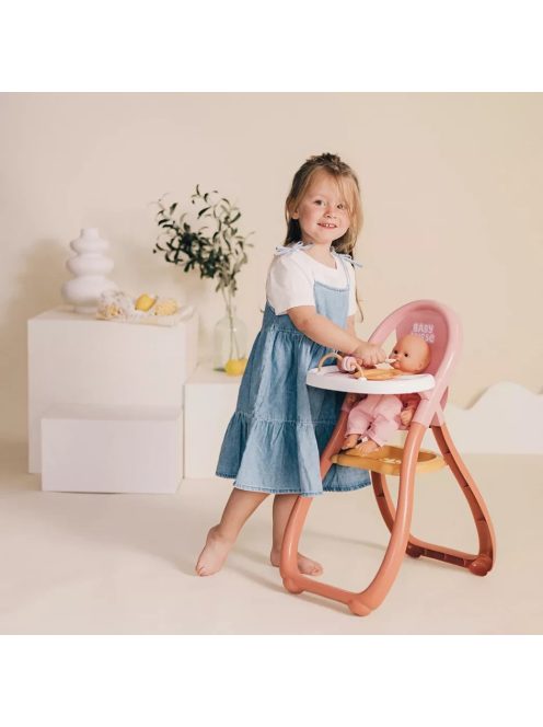 Детско столче за хранене на кукал-бебе с 2 аксесоара, 34 x 46 x 65 cm, Smoby Baby Nurse, 18+ месеца