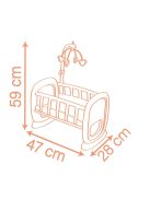Детско креватче-люлка за кукла-бебе с височина 32 см, 47 x 28 x 59 cm, Smoby Baby Nurse, 18+ месеца