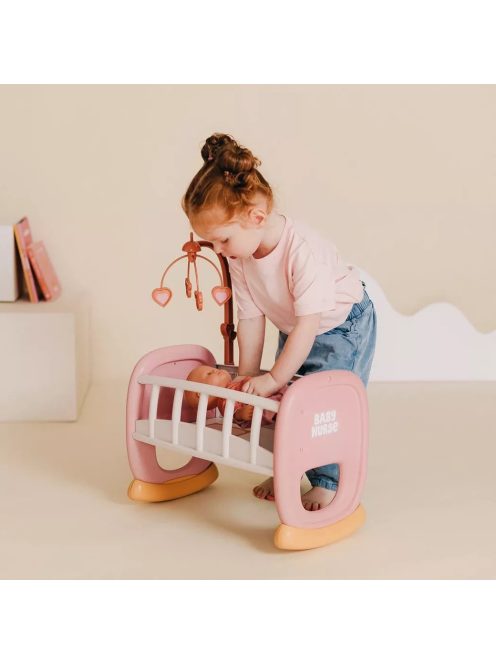 Детско креватче-люлка за кукла-бебе с височина 32 см, 47 x 28 x 59 cm, Smoby Baby Nurse, 18+ месеца