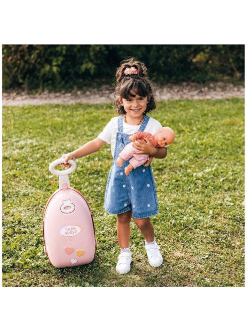 Куфар-количка за кукла-бебе с 6 аксесоара, 62 x 26 x 40 cm,  Smoby Baby Nurse 3в1, 18+ месеца