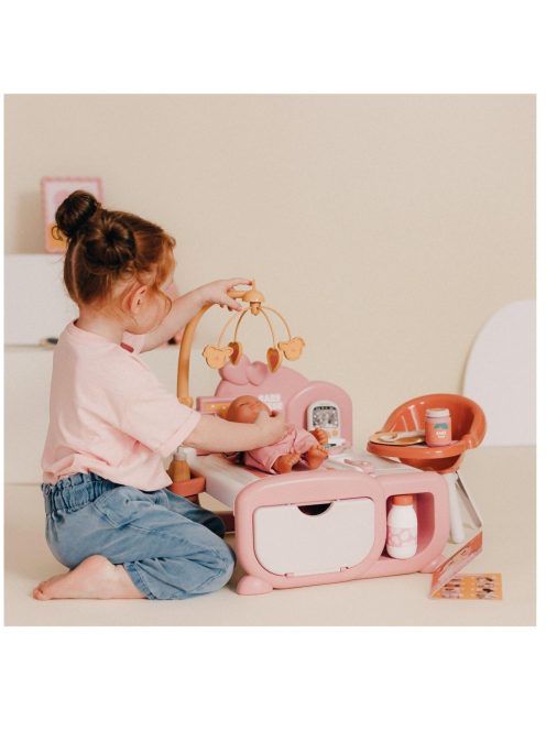 Детски център за отглеждане на кукла-бебе, 59 x 43 x 48 cm,  Smoby Baby Nurse 3в1, 18+ месеца