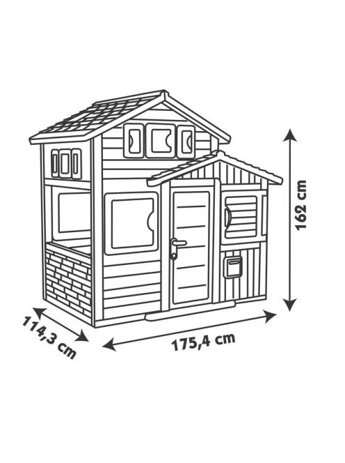Детска градинска къща Smoby Playhouse Evo Friends House, 175,4 x 114,3 x 162 см.