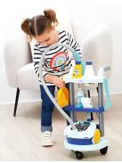 Количка за почистване и прахосмукачка, 8 части, 29x52.5x29 cm, Ecoiffier Clean Home, 3+ години