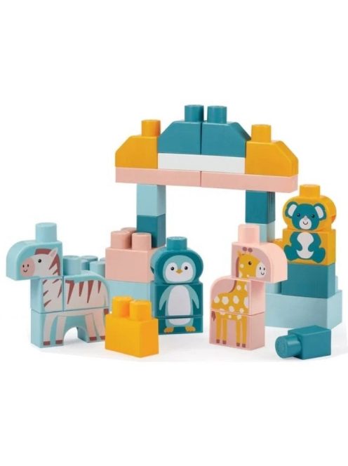 Конструктор Ecoiffier Abrick - Животни от зоопарка, 55 части, 21 x 26 x 41.5 cm, 12+ месеца