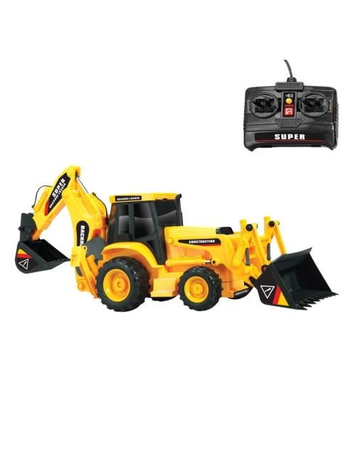 Двустранен багер с кабелно дистанционно и звук, 55 см., Жълт, 3+ години