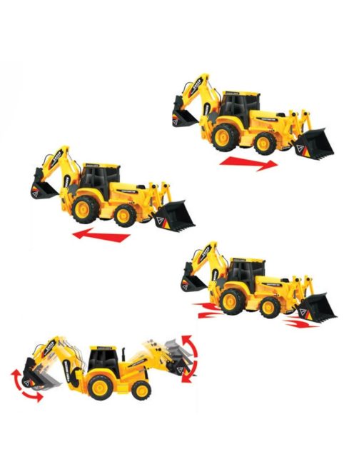 Двустранен багер с кабелно дистанционно и звук, 55 см., Жълт, 3+ години