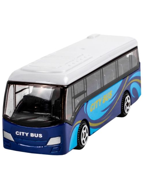 Градски автобус City Bus мини модел 1:64, Метален, 8x3x3 cm, 3+ години, Син