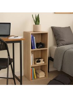   Поставка за книги - дървена етажерка (MDF) с 3 подвижни рафта, 30×23.5×89 см