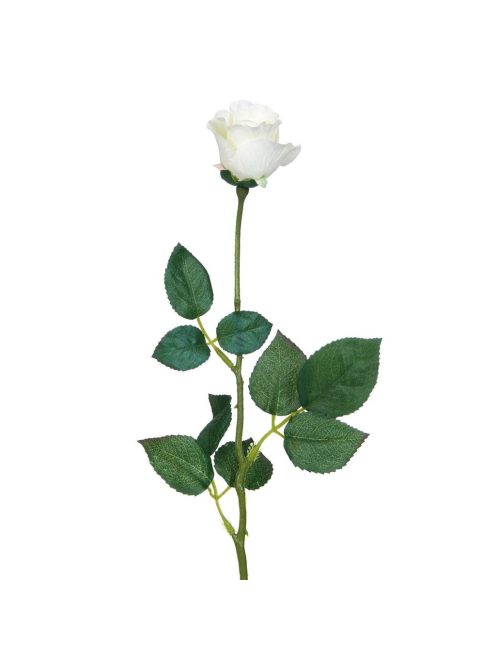 Декоративно цвете Роза с дълга дръжка, 61 см, Бяло